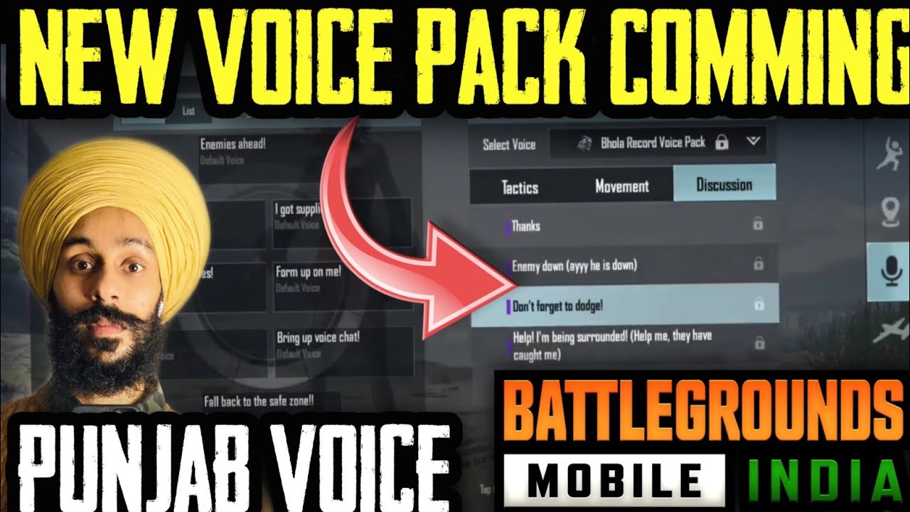 🔥 ️ Punjabi voice pack BGMI | Battlegrounds Mobile India New voice pack ...