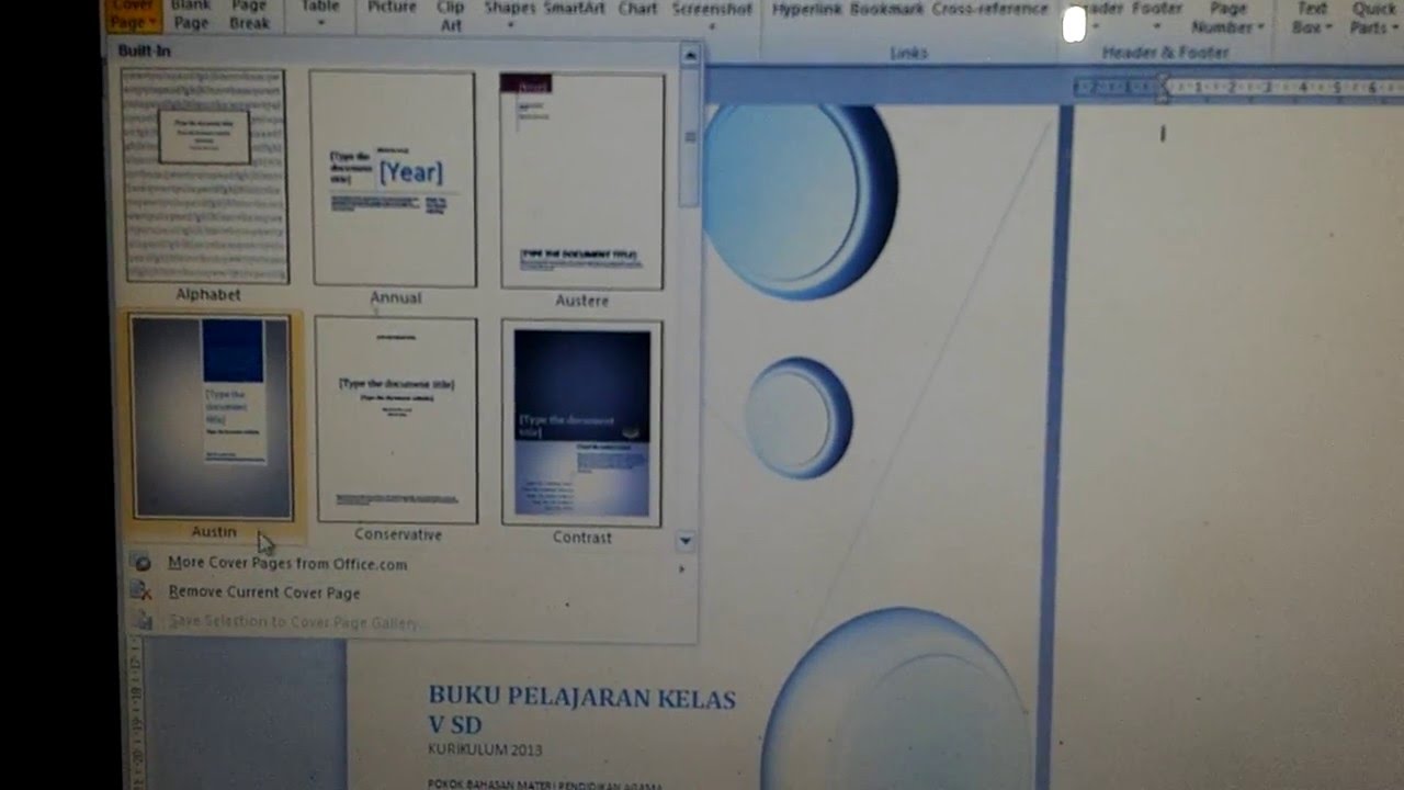 cara membuat buku program menggunakan microsoft word