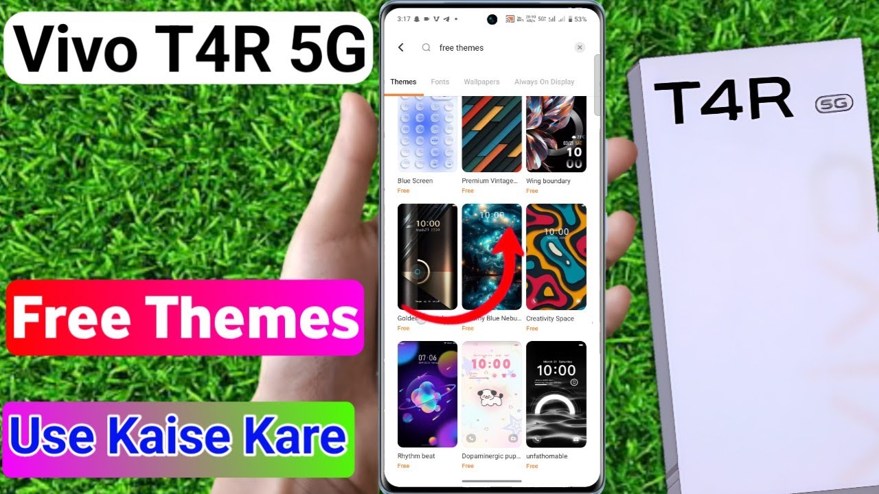 vivo t4r 5g free themes download kaise kare | how to use free themes download in vivo t4r 5g 