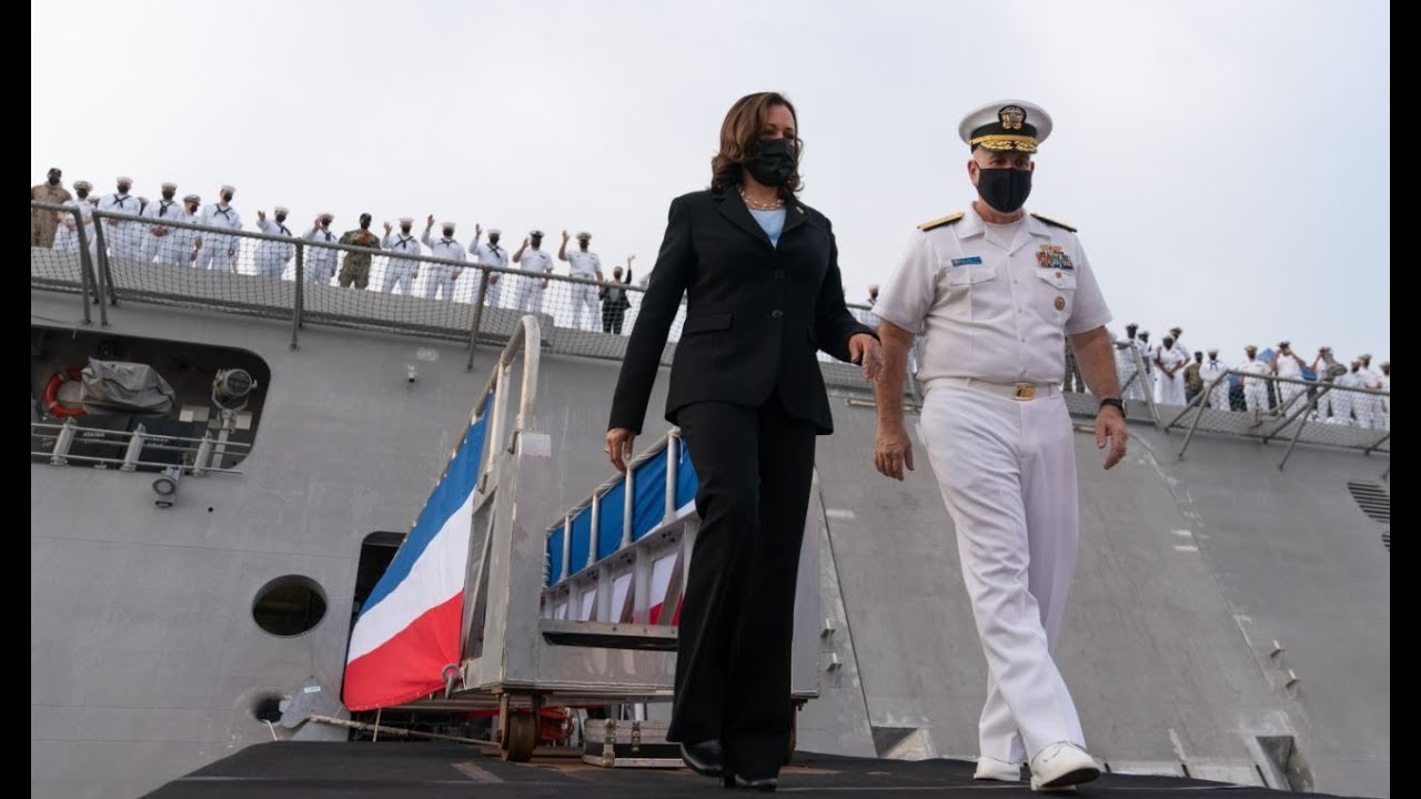 Vice President Kamala Harris visits warship USS Tulsa in Singapore