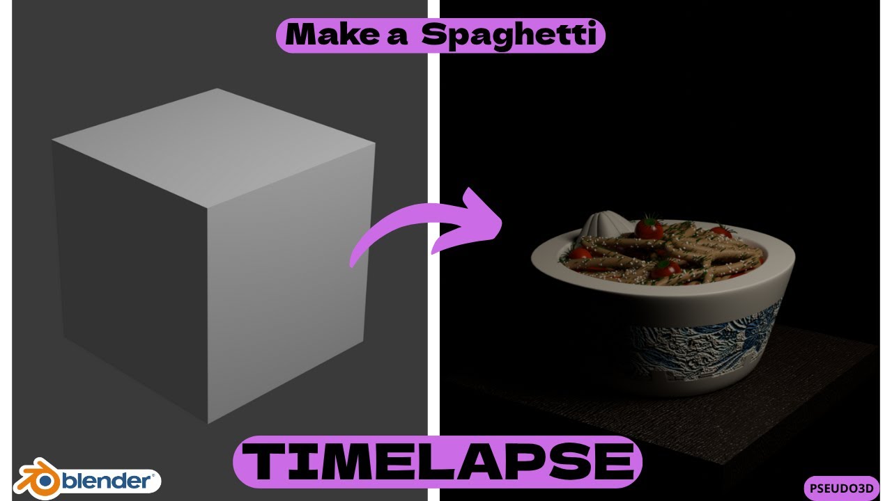 Spaghetti in BLENDER! Timelapse