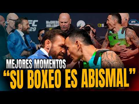 "SU BOXEO ES ABISMAL" - Mejores Momentos Conferencia McGregor vs Holloway | Reacción & Traducción