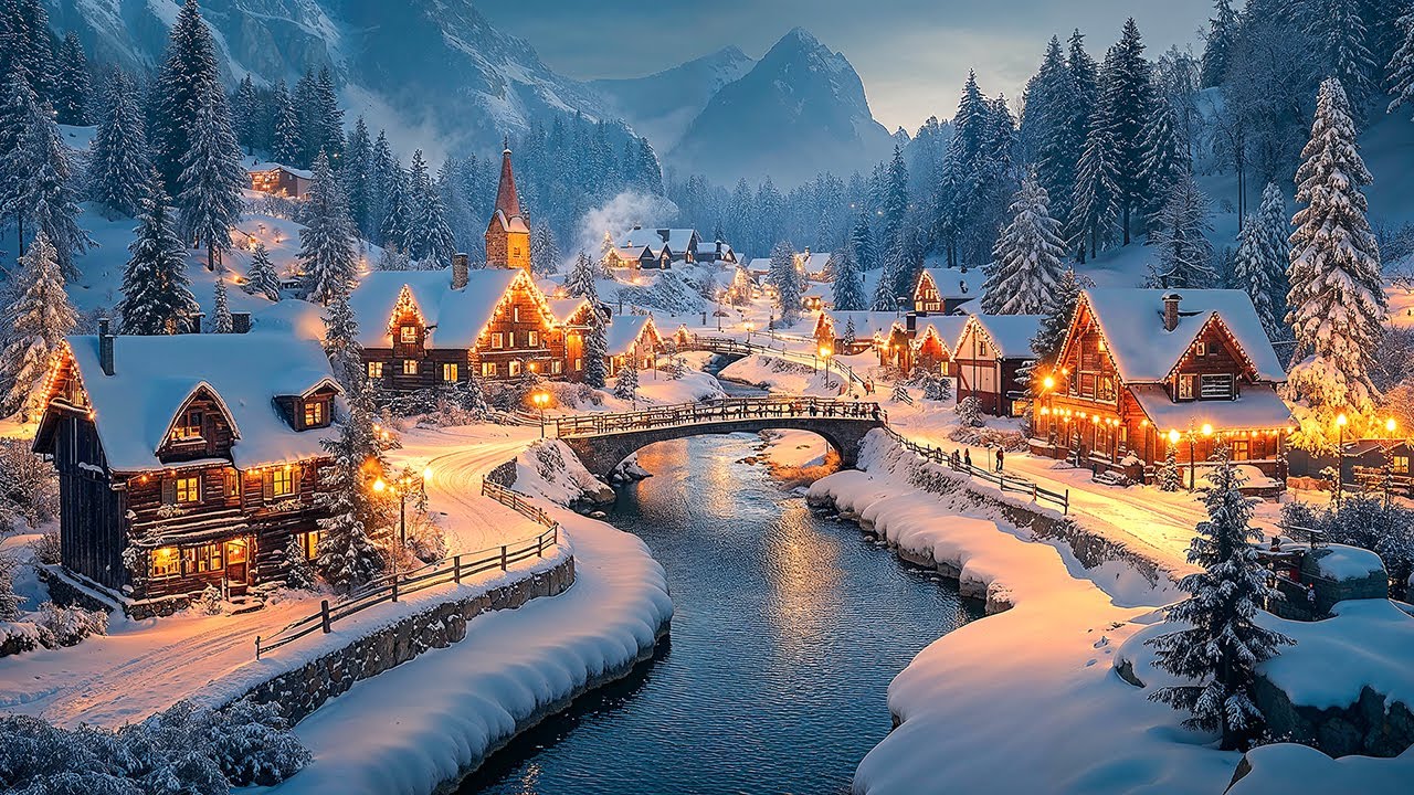 Deep & Soothing Jazz ☕ Snowy Winter Retreat Village Café Night | Relaxing Jazz for a Peaceful Mood❄️