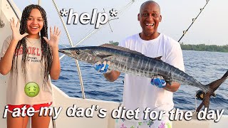 I ATE MY DAD&#39;S DIET FOR THE DAY 🐟