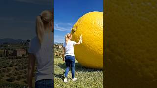 Giant Lemon 🍋 turned into a Mini House!🏠 #lemon #DIY #Creative #Amazing#house #shorts