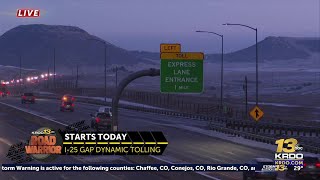 New tolling method for express lanes starts Monday in Interstate 25 "Gap"