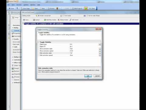 V11 Using Action Javascript to Toggle the Show/Hide State