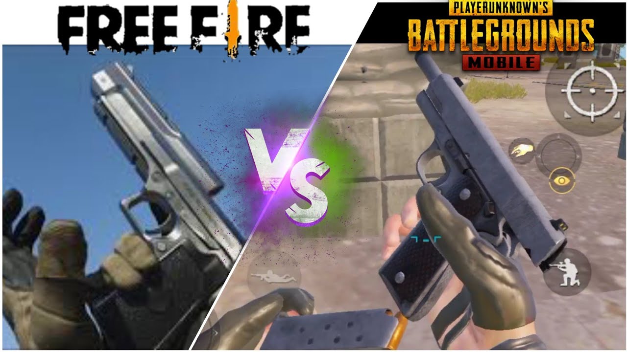 Free Fire vs PUBG Mobile/BGMI - Handguns \u0026 Pistols Firing sound, reload animations comparison