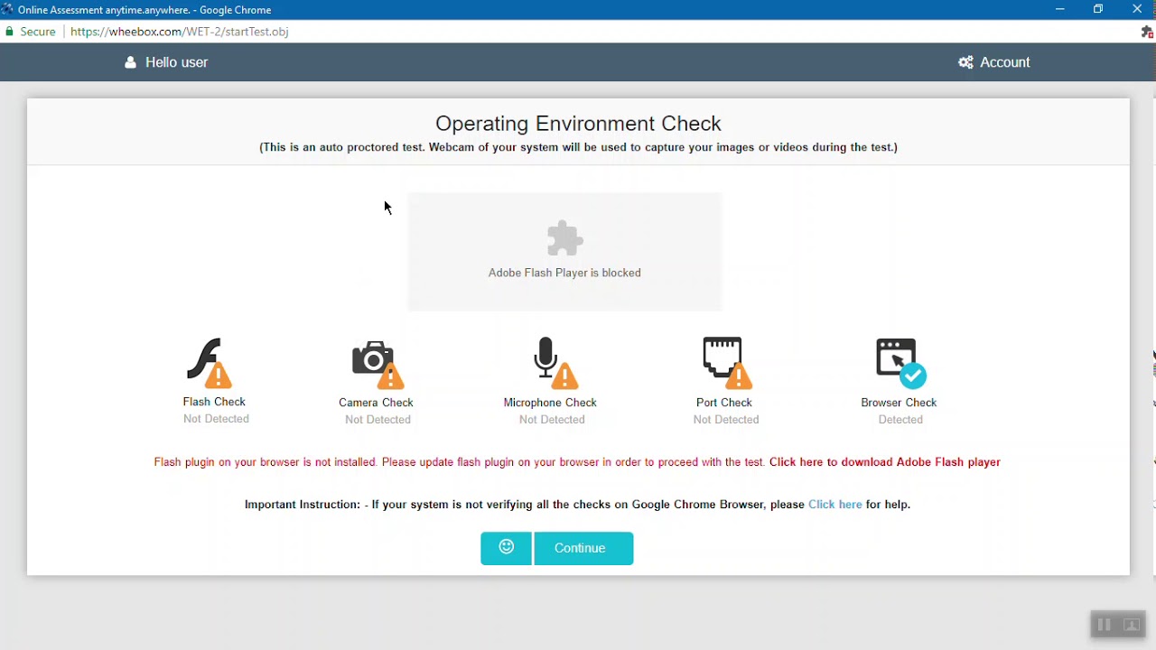XLRI Test Taking Process | Troubleshooting Operating Environment Check Page - 2