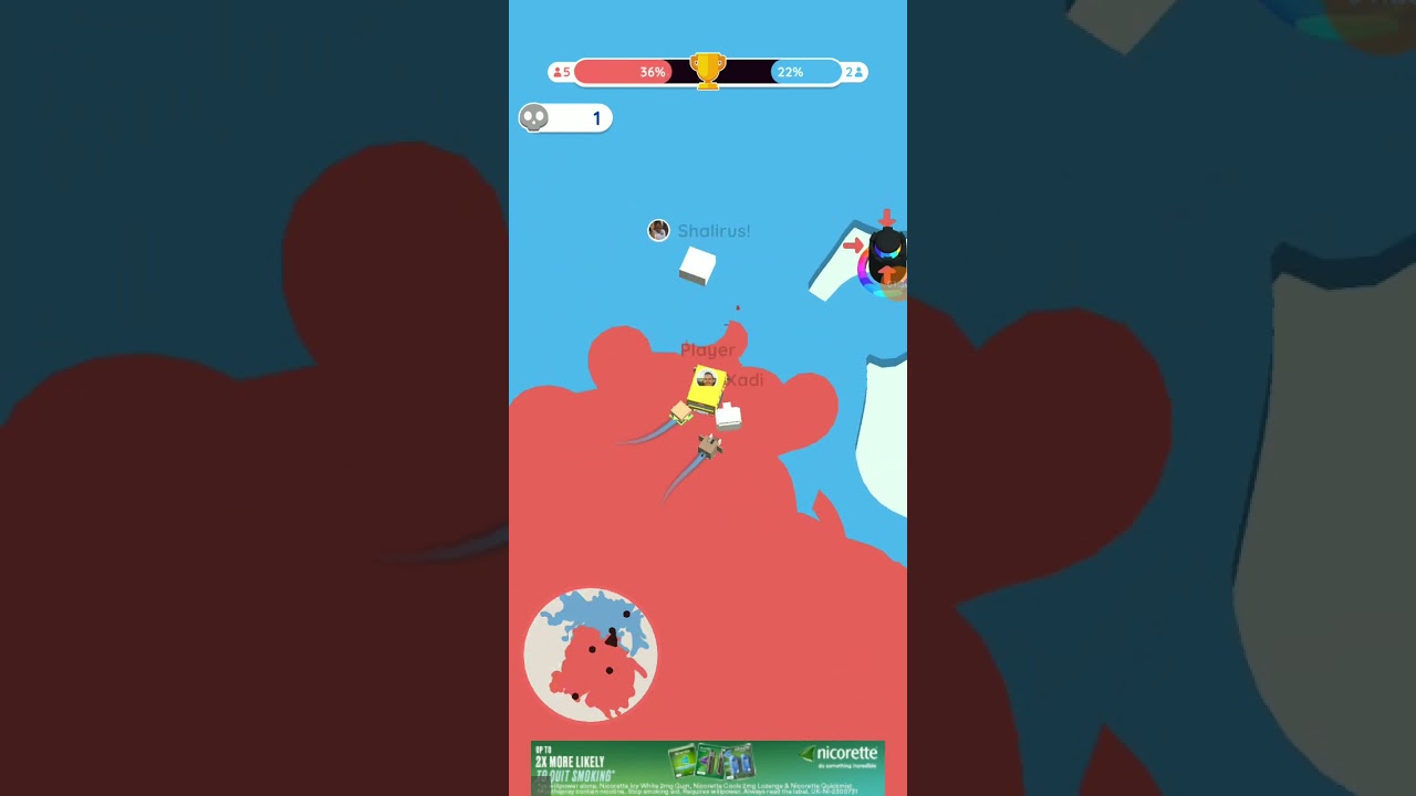 Red vs blue in paper io