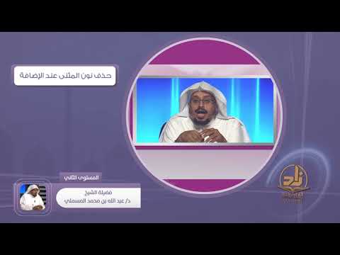 حذف نون المثنى عند الإضافة  من محاضرات اللغة العربية  المستوى الثاني