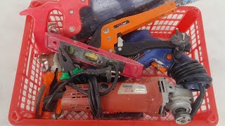 Engineering Tools Collection, Drill, Grinder, Hammer, Screwdriver, Pliers, Wrench, Cutting Pliers