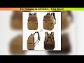 Camera Bag Waterproof Retro Batik Canvas Leather Backpack w USB Port fit 15.4inch Laptop Men
