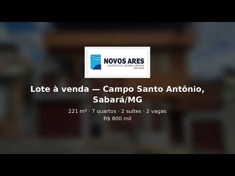 Vídeo: Casa para Venda, Sabará / MG, bairro Campo Santo Antônio, 7 dormitórios, sendo 2 suítes, 5 banheiros, 2 vagas de garagem