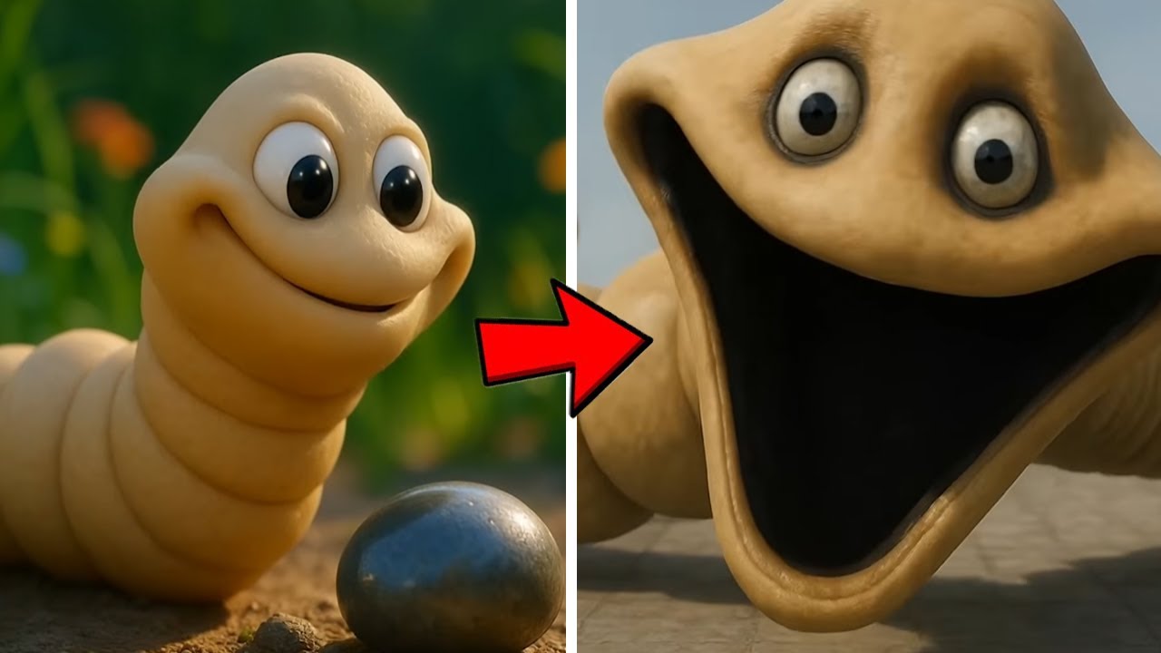 A TRISTE HISTÓRIA ORIGEM A MINHOCA FAMINTA HUNGRY WORM TRANSFORMAÇÃO dos ITALIAN BRAINROT