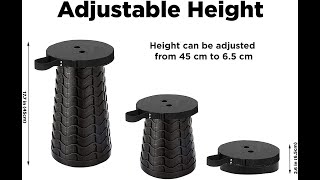 Nomady Portable Retractable Collapsible Folding Stool With Cushion Load Capacity Of 397Lbs