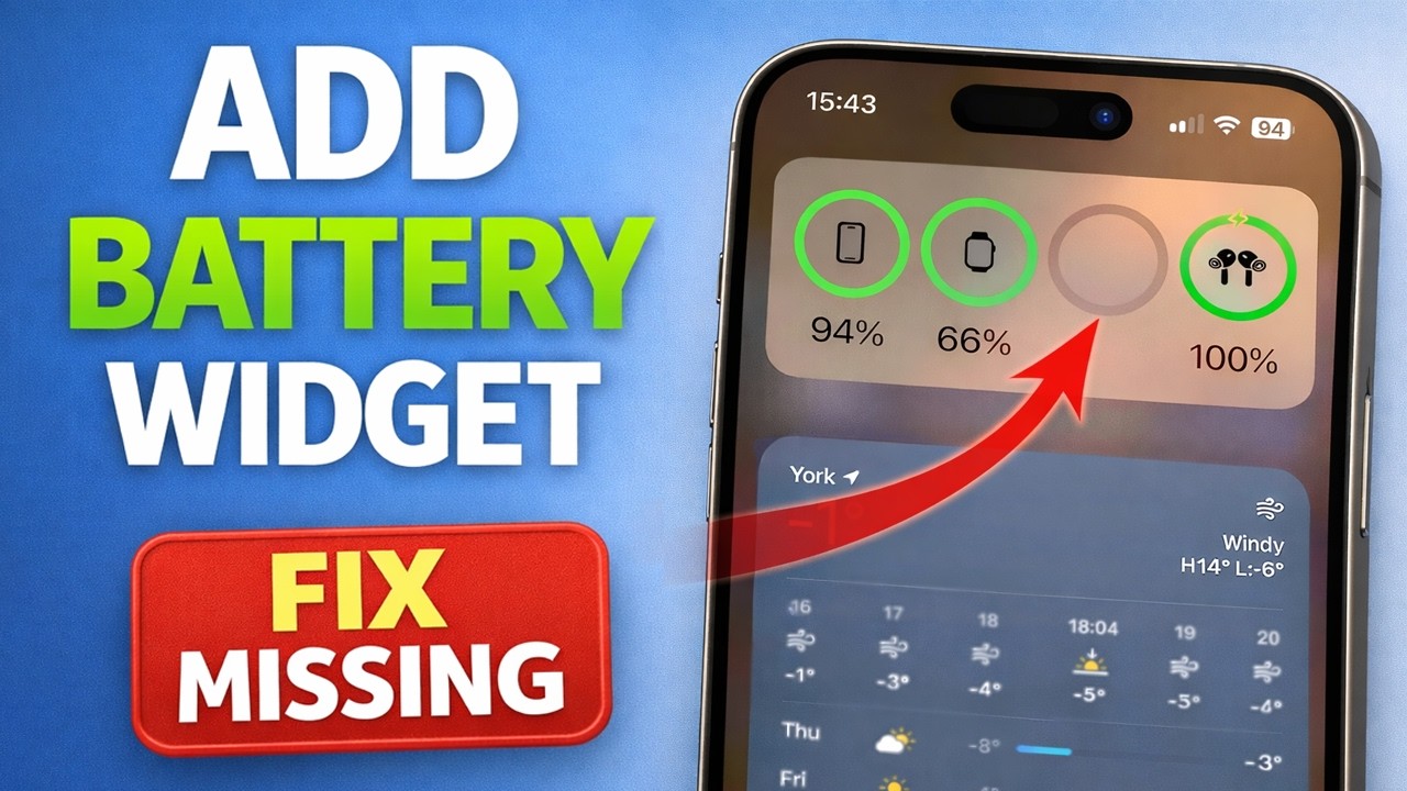 How to Add Battery Widget on iPhone (Fix Missing AirPods & Watch) - YouTube