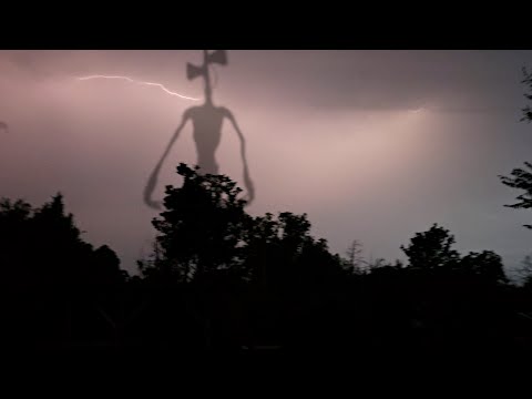 Siren Head Rises During Severe Thunderstorm!