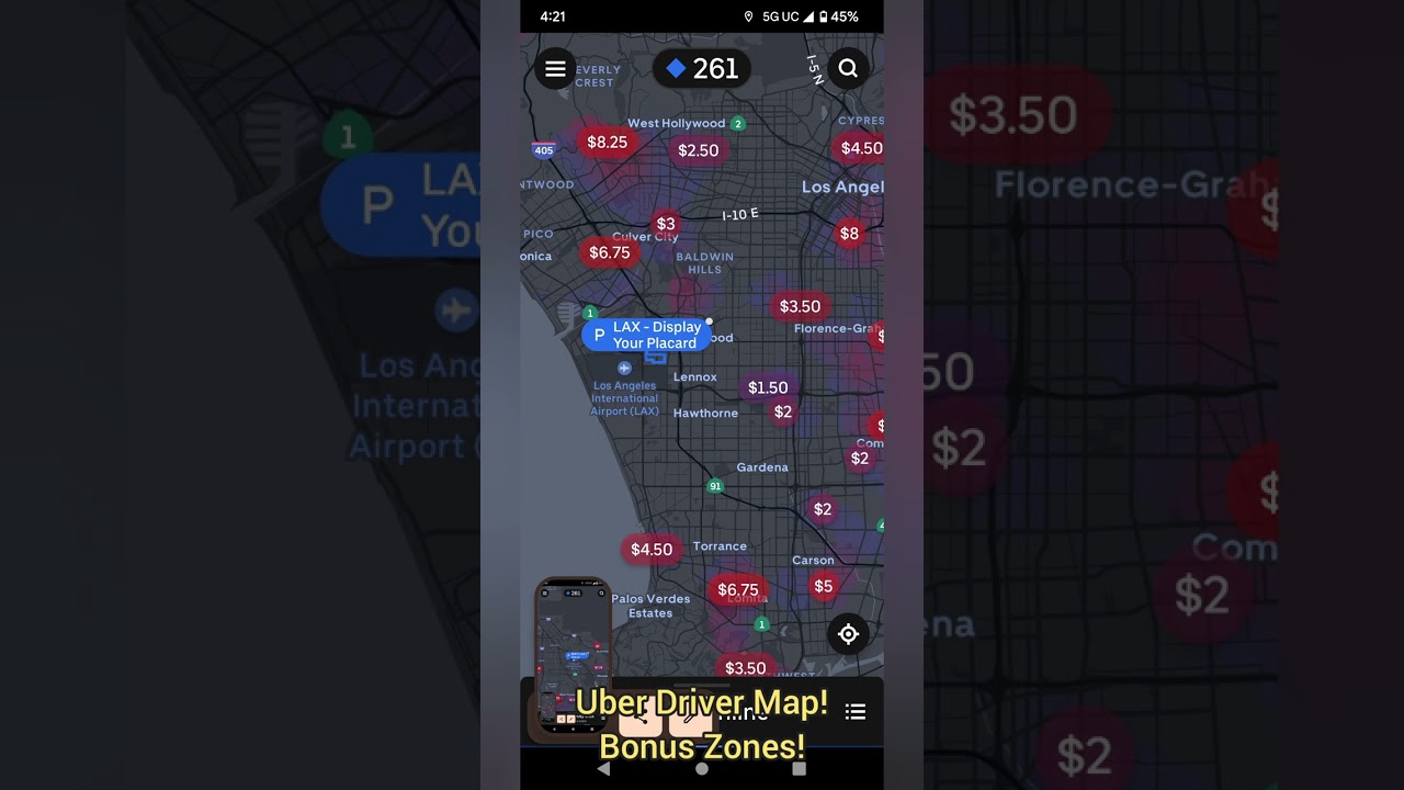 Uber Driver map LA! 2023 week 4 Monday afternoon!
