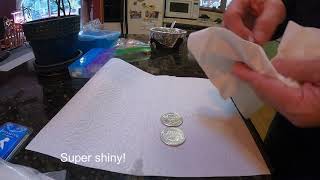 Cleaning Silver Coins with Baking Soda and Hot Water at home