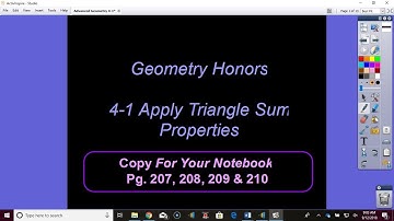 4.1 Apply Triangle Sum Properties
