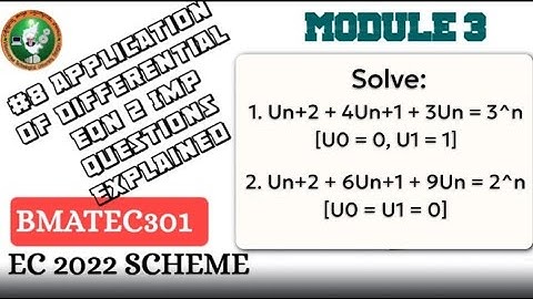 #8 Application of differential Eqn IMP 2Q explained 3rd sem ECE Module 3| 2022 Scheme VTU BMATEC301