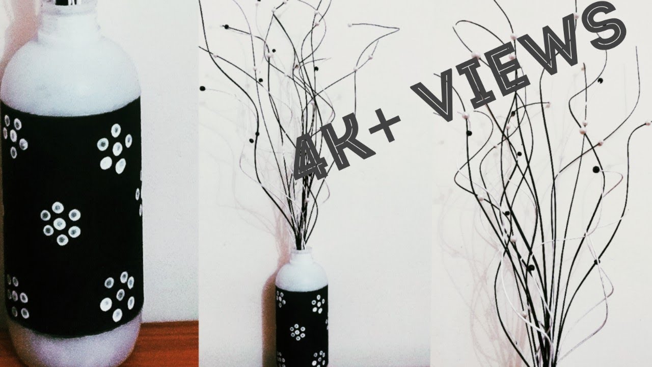 DIY AMAZING BROOM STICK CRAFT WORK  AND BEAUTIFUL  BOTTLE DECORATION/How to curl broomstick/ 5min