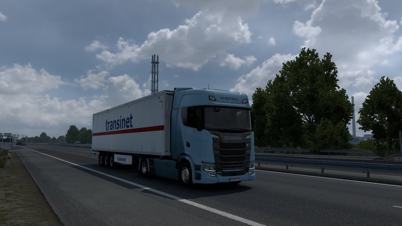 ETS2 | Brussels to Duisburg Truck Tires Delivery | Scania S BEV High Roof | EuroTruckSimulator2 (4K)