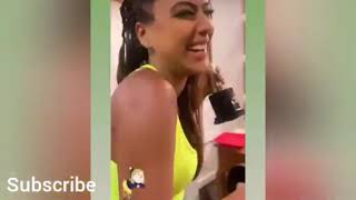 Nia Sharmarashmi Desai Devoleena New Videos Nia Sharma Kkk Made In India Ki Trophy Ke Sath