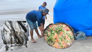 PESCANDO PREPARANDO na praia DO MANGUE SECO @nasaventuras #youtube #fish #viral 
