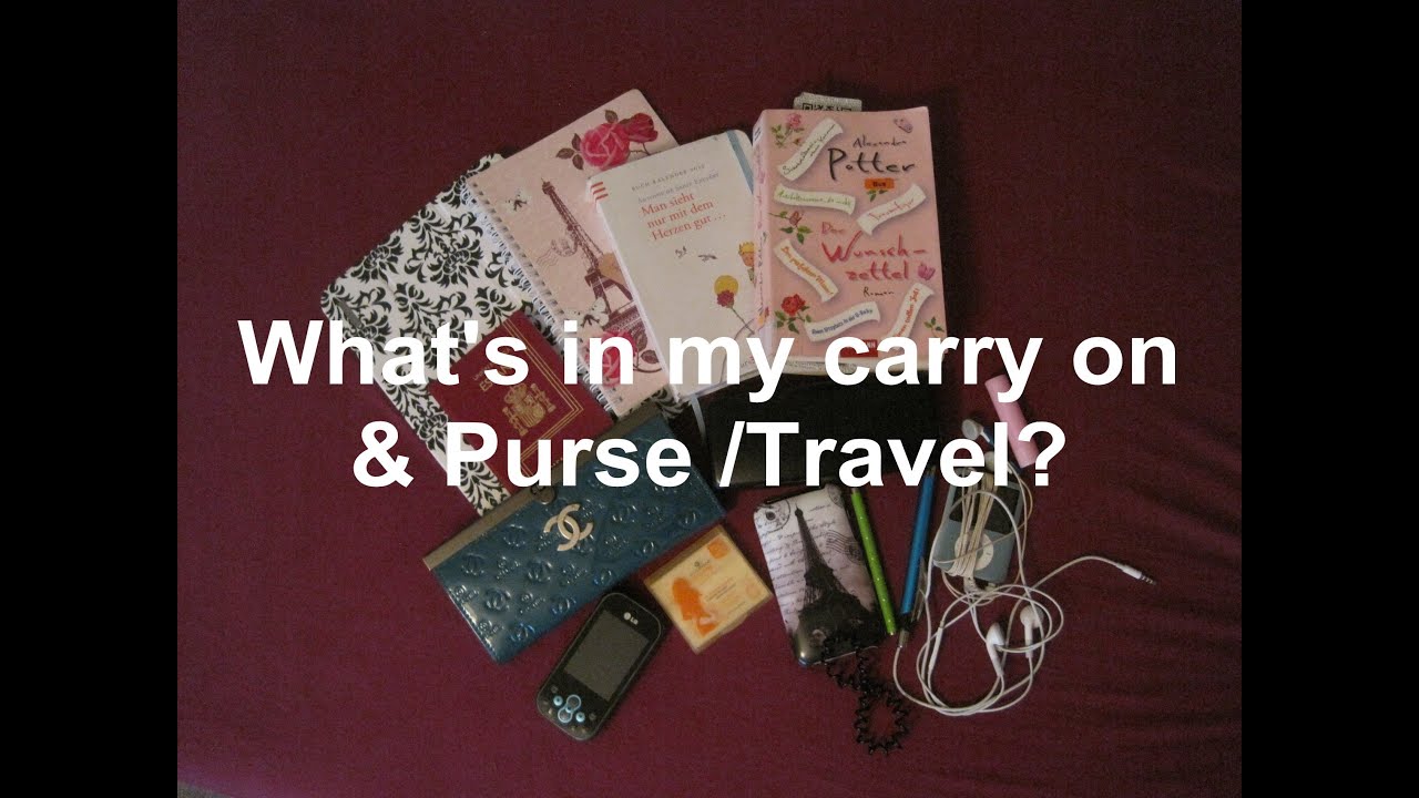 What's in my carry on & purse?/Travel YouTube
