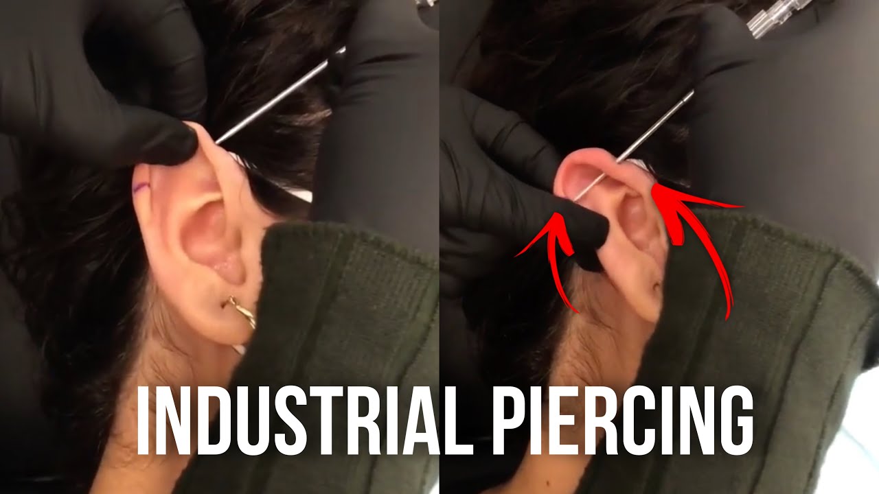 Industrial Piercing FULL PROCESS by [Underground Tattoos Enfield] 