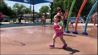 Charlie visits a Splash Pad for the first time
