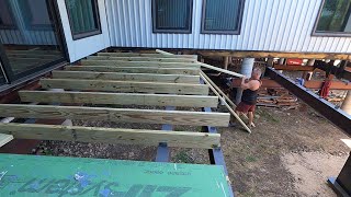 Deck build part 2 - more beams and joist install.