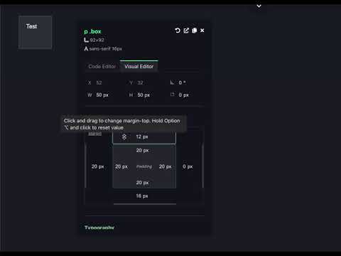 CSS Scan Pro Visual Editor - Margin & Padding