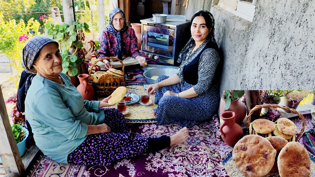 Iranian Village Life | Rustic Bread Baking & Homemade Quince Jam Recipe