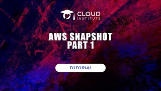 Tutorial: AWS Snapshot Part 1 | Cloud Institute