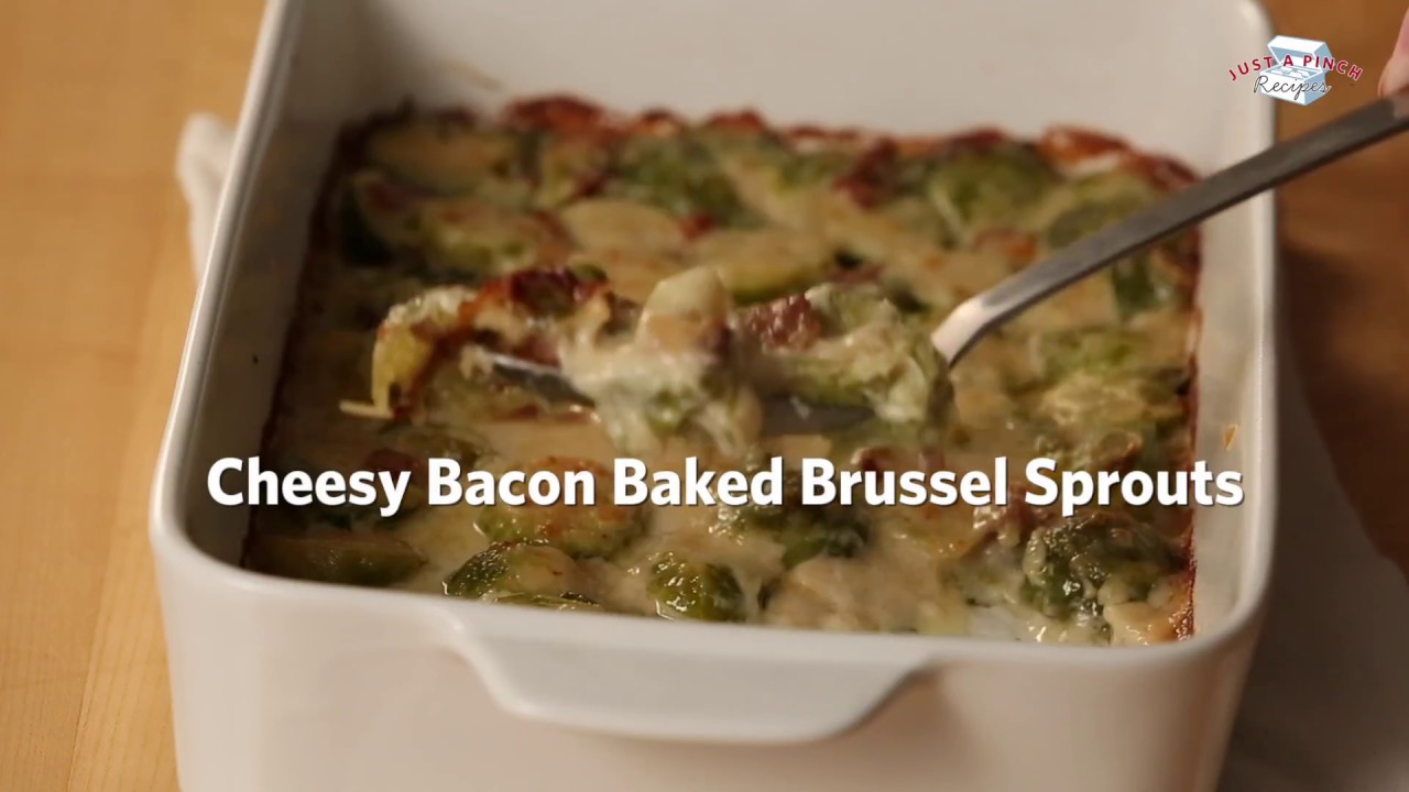 Cheesy Bacon Baked Brussel Sprouts