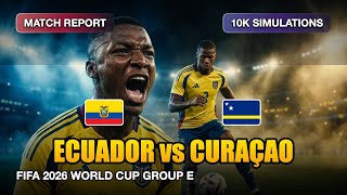 ECUADOR vs CURAÇAO | FIFA-2026 World Cup, AI-Simulated 10,000 Times