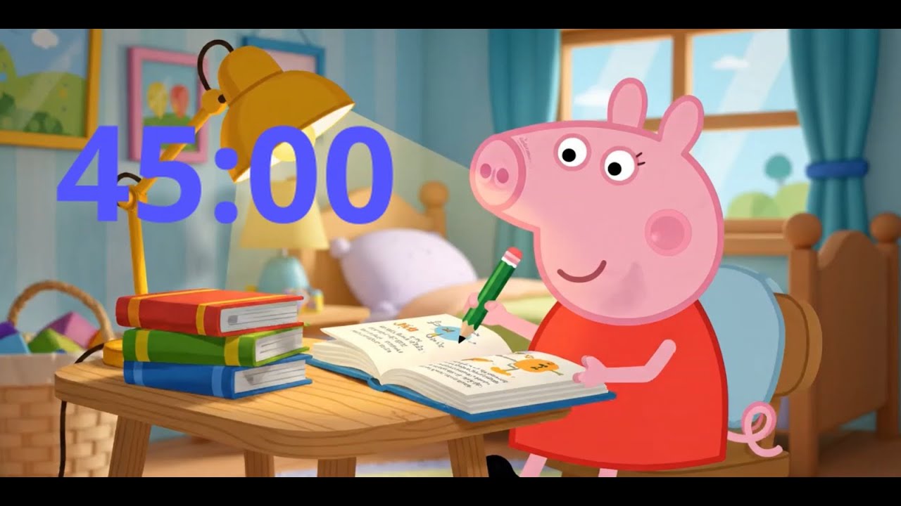 Peppa Study Timer – 45 Minutes of Calm Focus 📚⏳