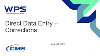 Direct Data Entry – Corrections