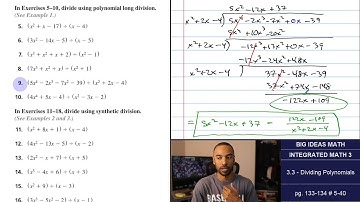 Big Ideas Math [IM3]: 3.3 - Dividing Polynomials (Lecture & Problem Set)