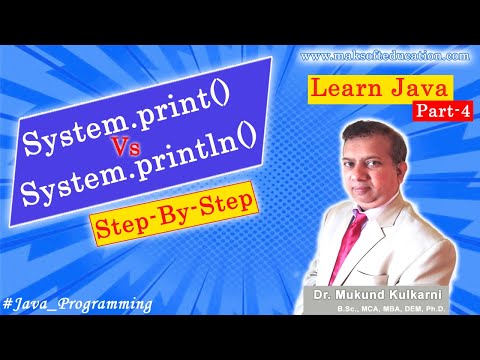 Screen Displaying in Java | print vs println methods in Java | Java Programming | Learn Java Part 4