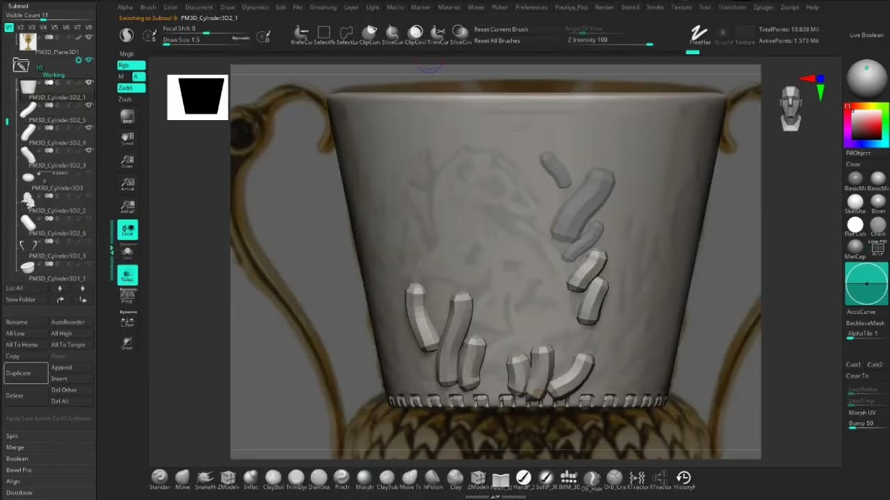 Huffle Puff cup 3d model Timelapse