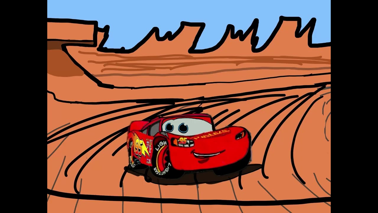 Lightning McQueen and Doc Hudson's teamwork training of the first 2006 Piston Cup race