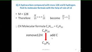 Molecular Formula From M, Rule Of Thirteen Online Lecture Msci