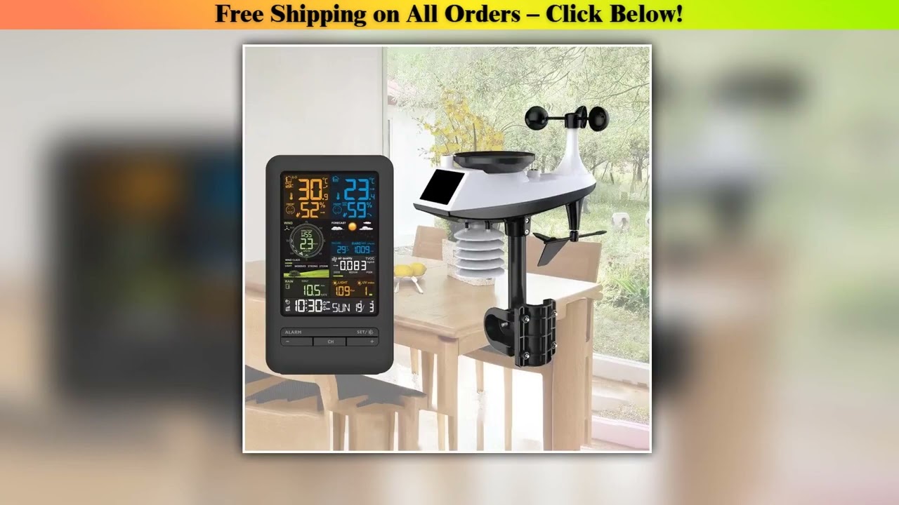 Tuya WiFi Smart Weather Station Clock Temperature and Humidity Meter Wind Speed and Direction