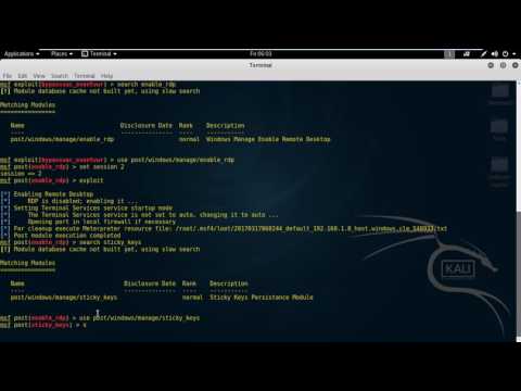 Create and Access sticky key Backdoor with Metasploit