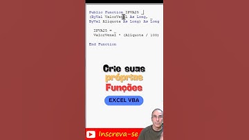Crie QUALQUER Função no Excel com VBA.