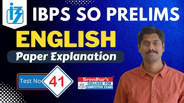IBPS SO 2022 PRELIMS MOCK TEST NO-41 | ENGLISH PRACTICE SET WITH IMPORTANT QUESTIONS